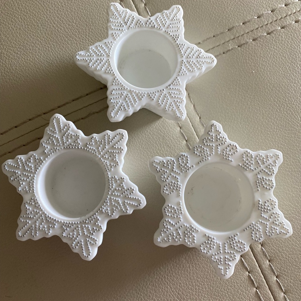 PartyLite Snowflake votive holders